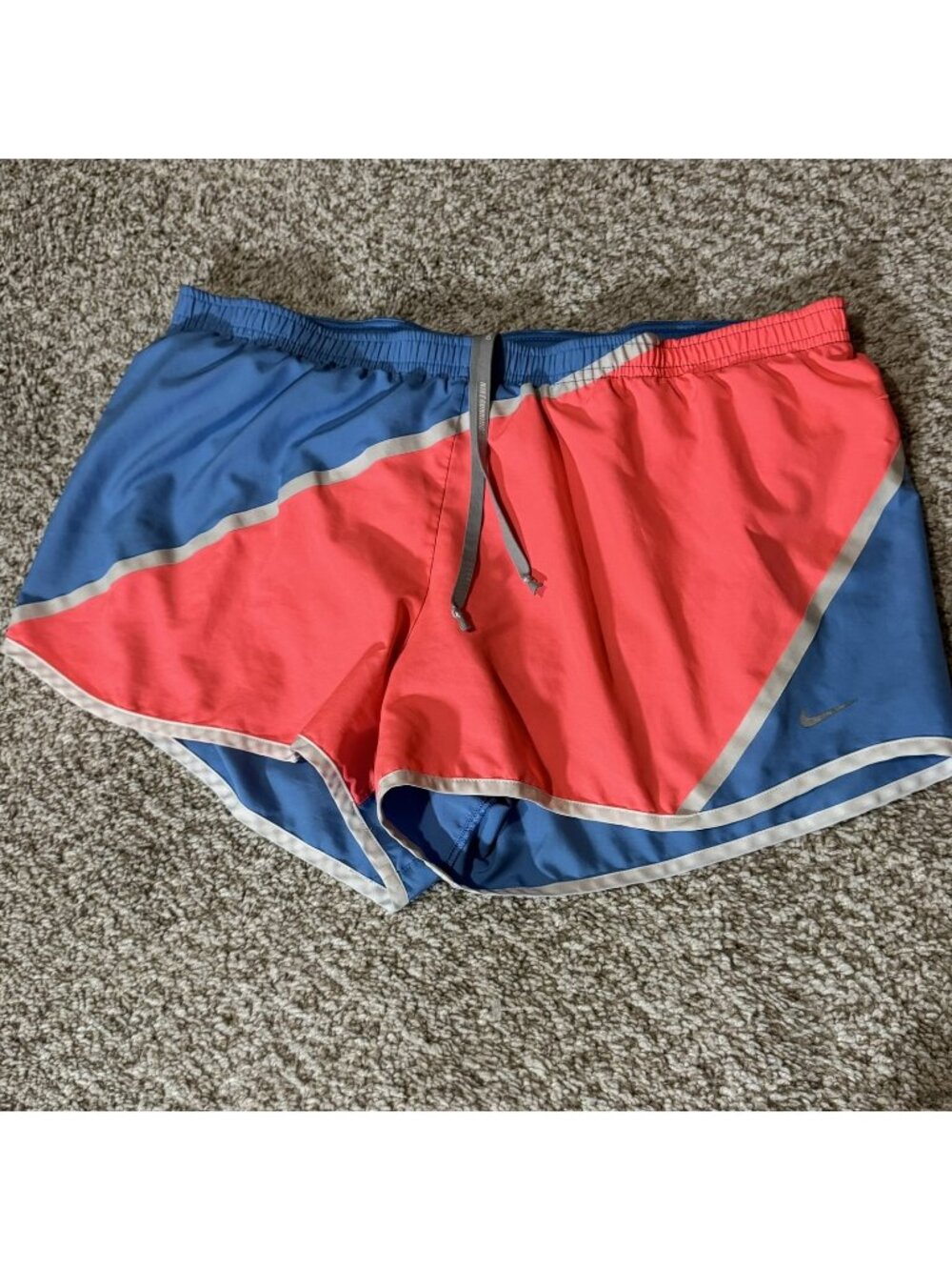 Nike Dri-FIT Running Shorts Women's Size Large L Coral Blue Reflective